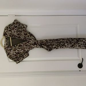 J. Crew Wrap Dress in Camo Cheetah Print Size M